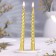 Set of candles of twisted, 1.5x 15 cm, 2 pieces, gold metallic