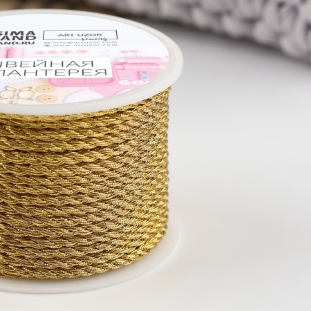 Thread for weaving, d = 3 mm, 15 ± 1 m, gold color-1