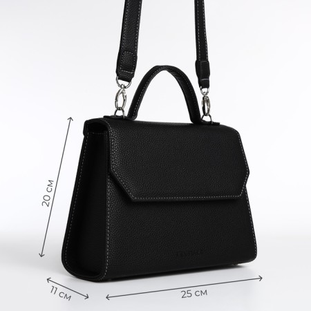 Women's bag Textura, messenger, average size, black color-1