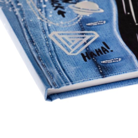 School diary for grades 1-11, "jeans", solid cover, holographic foil, glossy lamination, an offset block 65g/m2, universal cheat sheet, 48 sheets-2