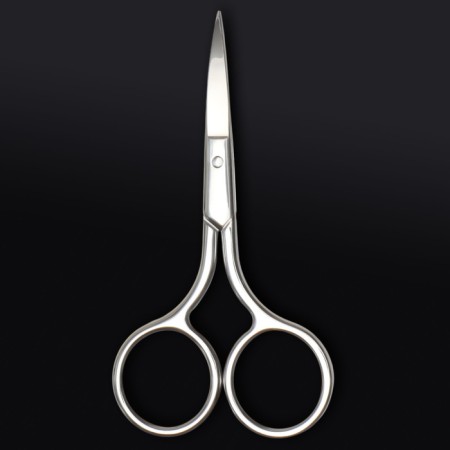 Manicure scissors "Premium", bent, wide, 9 cm, on the blist, silver color-5