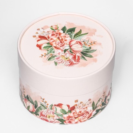 Box "Piones on beige", hooked, 13 x 8.5 cm-2