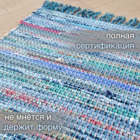 Hindi rug, size 60x90 cm, blue-green color-3