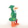 Garden figure "Duckling with an umbrella on the side" Green, 33x38x60cm