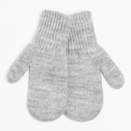 Double children's mittens, gray color, size 12 (3-6 years)