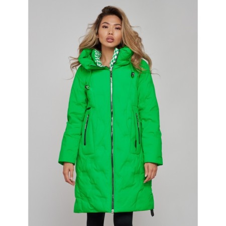 Coat insulated winter female, size 42, green color-9