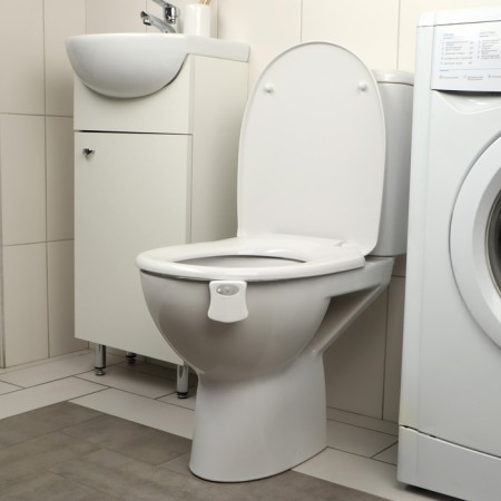 Lamp for the toilet with the sensor engine., RGB, 3 W, IP68, from BAT. 3*aaa, white-3