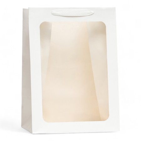 Gift package, with a window, 35 x 25 x 18 cm, white