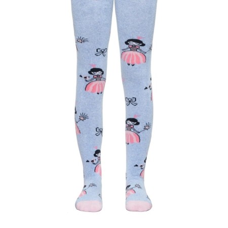 Children's tights with drawings CONTE KIDS Sof-Tiki, height 92-98 cm, color light blue