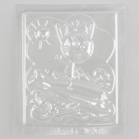 Gypsum bas -relief "Three cats. Karamel's dream "-1