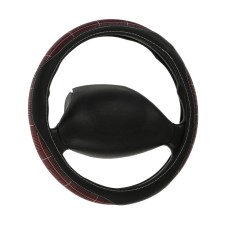 Braid on the steering wheel Nova Bright eco -leather, black, burgundy inserts, m