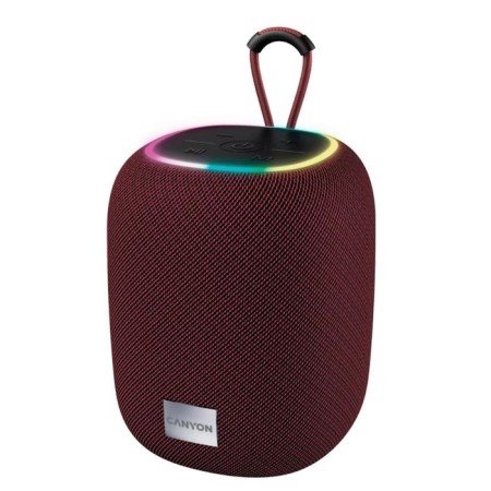 Portable acoustics Canyon BSP-8 red 10 watts. BT 5.2, AUX, Micro-SD, USB, RGB backlight 107347