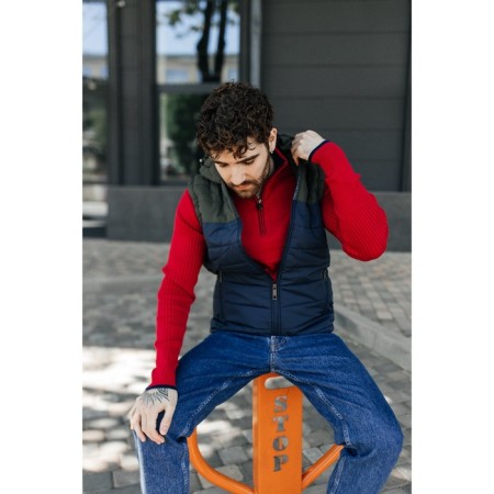 Male ise vest, size 52, blue color, khaki-4