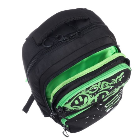 School backpack, 39 x 28 x 20 cm, Grizzly, ergonomic back, laptop department, black-14