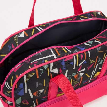 Road bag on lightning, 3 outer pockets, long belt, pink color-2