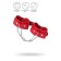 Pecado BDSM bracelets, mini with rounded corners, genuine leather, red