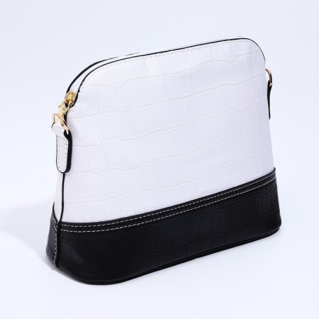 Bag Cross-Bodi with a zipper, white color-1