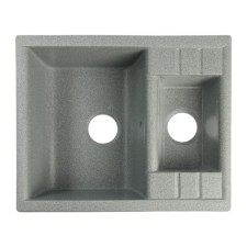 Curler for a kitchen made of stone Zein 190/Q8, 612x505 mm, rectangular, overflow, dark gray color