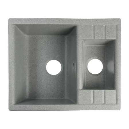Curler for a kitchen made of stone Zein 190/Q8, 612x505 mm, rectangular, overflow, dark gray color