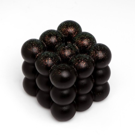 Figure candle "Babble" Big Cube, 5x5x5 cm, black velvet-2