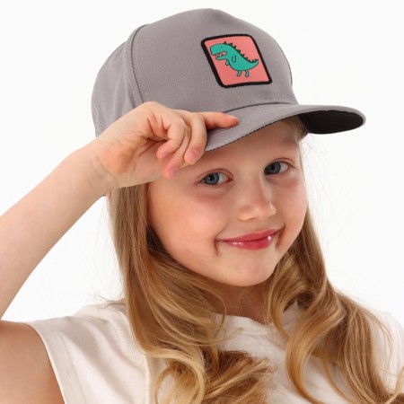 Baby cap for the boy "Dinosaurus", gray color, rr 52-54, 5-7 years old-11