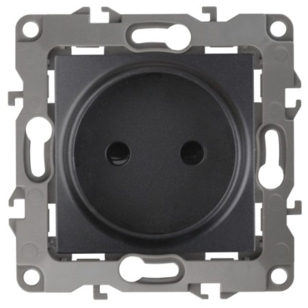 2p socket, 16A-250V, IP20, era12, anthracite