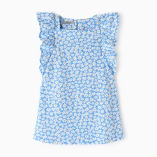Dress for girls, blue color/chamomile, height 116 cm
