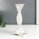 Polystone candlestick for 1 candle "lush sheet" white 21.5x9x9 cm