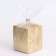 Candle "Square" in a candlestick of gypsum, 5x6cm, gold