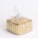 Candle "Square" in a candlestick with narrow faces of gypsum, 7.5x3.5cm, gold