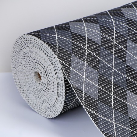 Bathroom rug "rhombus", width 65 cm, roll 15 m, gray-black color