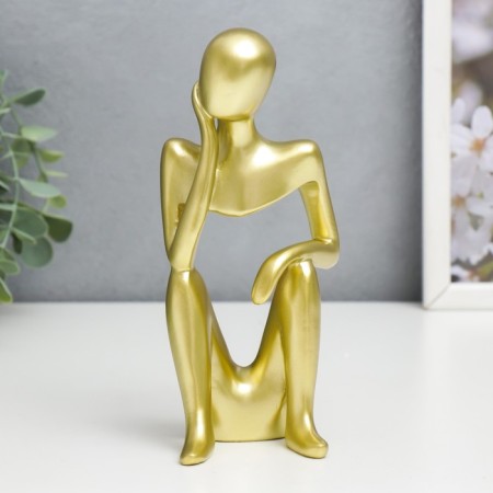 Souvenir Polystone "Abstraction - expectation" gold 19x6x8 cm