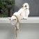 Souvenir Ceramics "Cat white-golden with a chain of rhinestones" 17 cm