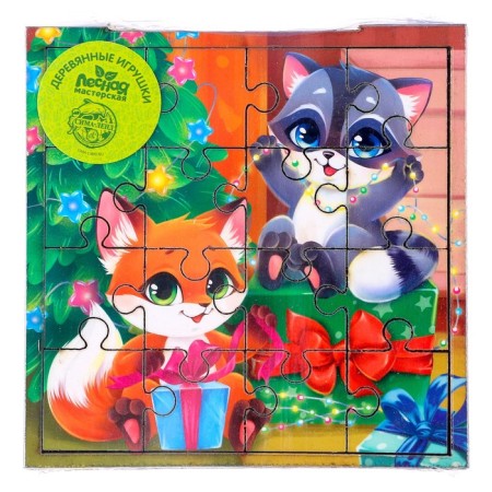 New Year's wooden puzzle "New Year! Fun party"-5