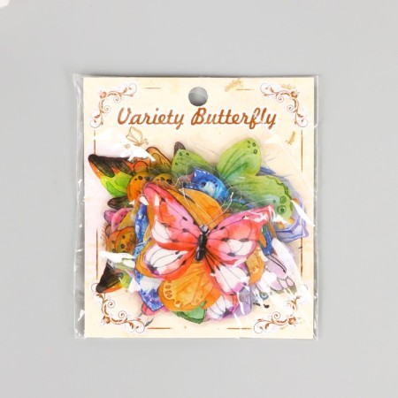 PVC stickers "Butterflies and watercolor" set 40 pcs 8x7 cm-3