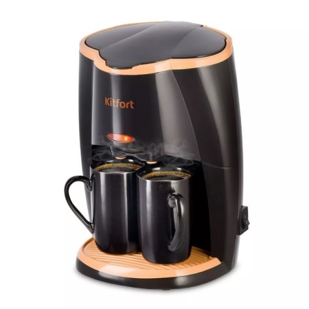 Coffee machine KitFort KT-7399, Capilny, 450 W, 0.25 L, black-orange
