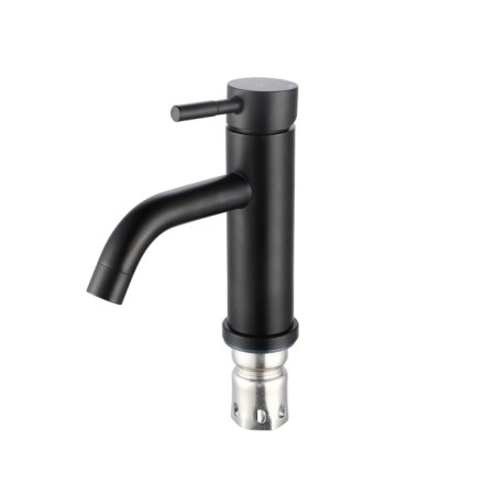 Sink mixer "RMS" SUS128BL-001F, pour 130 mm, stainless steel, black