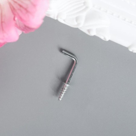 Metal hook (set 40 pcs) silver 2.5x0.5 cm, mix-2