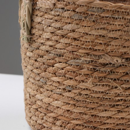 Kashpo wicker "Kenya" cylinder with handles, 21.5x21.5x18.8 cm, natural-3