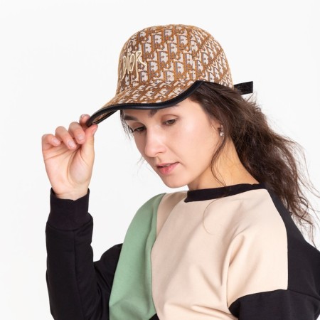 Baseball cap, milk/brown color, size 56-58-1