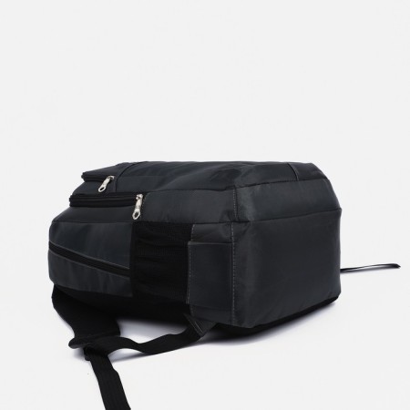 Youth backpack from textiles, 2 departments, 2 pockets, dark gray color-4
