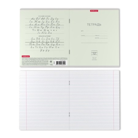 Notebook 12 sheets in a frequent slant of Erichkrause "Classic Light", cover coated cardboard, offset unit, mix (1 species in adhesion)-5