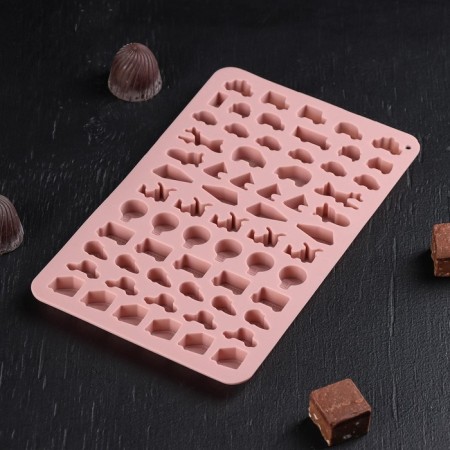 Form for marmalade Dailyan "Transport", silicone, 21 × 12.5 × 1 cm, 64 cells, color mix-7