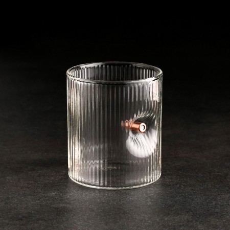 A ribbed glass "impenetrable. Bullet"-1