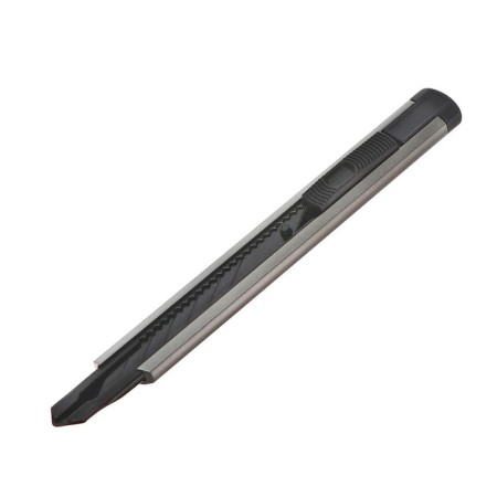 Chancellery knife 9mm metal + blade, 5 pieces of black, top-5