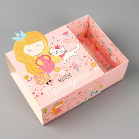 Gift folding box, packaging, "princess", 15 x 15 x 8 cm-4