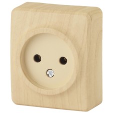 2p socket, 16A-250V, IP20, OU, Era Expert, Pine