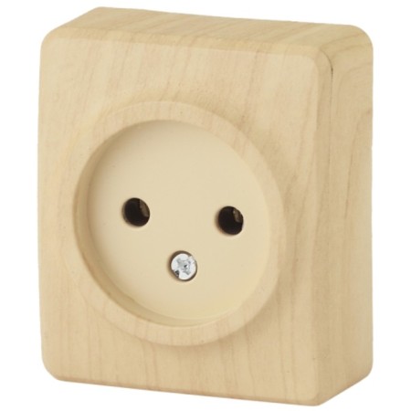 2p socket, 16A-250V, IP20, OU, Era Expert, Pine
