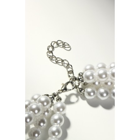 The necklace with pearls "Diana", 4 threads, d = 0.8, the color is white, 40 cm-4