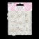 Knitted elements with beads "Double flowers", d = 4.5 cm, 10 pcs, white color